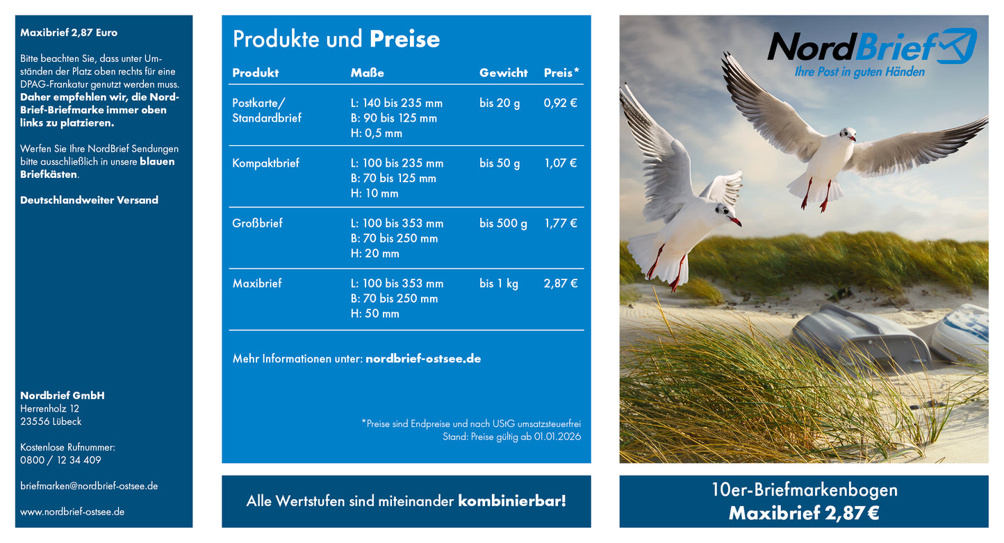 10er-Markenheft Maxibrief "Ostsee"