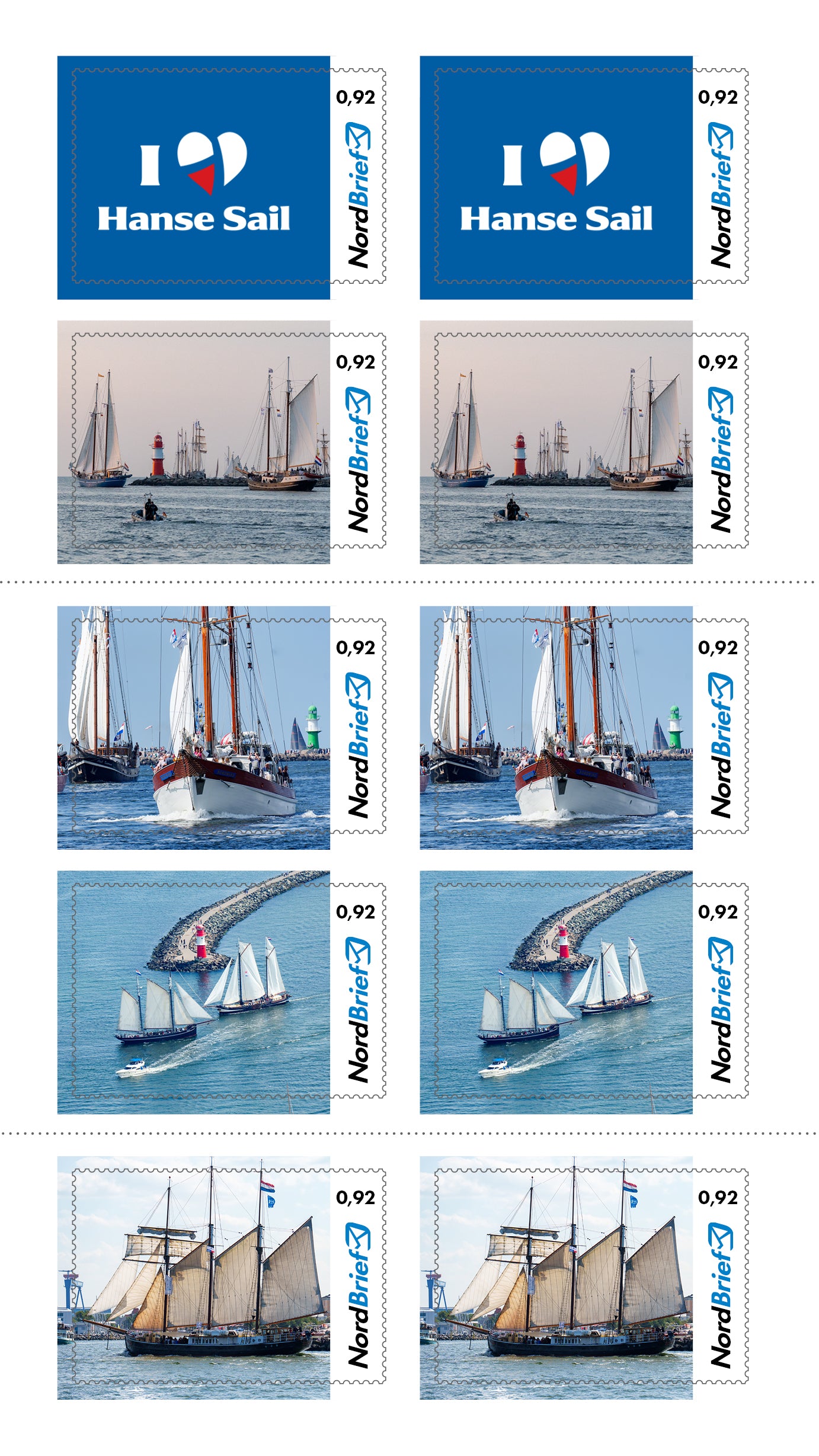 10er-Markenheft Postkarte & Standardbrief "HANSE SAIL 2026"
