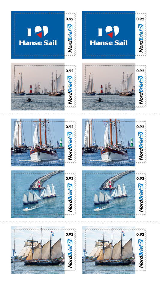 10er-Markenheft Postkarte & Standardbrief "HANSE SAIL 2026"