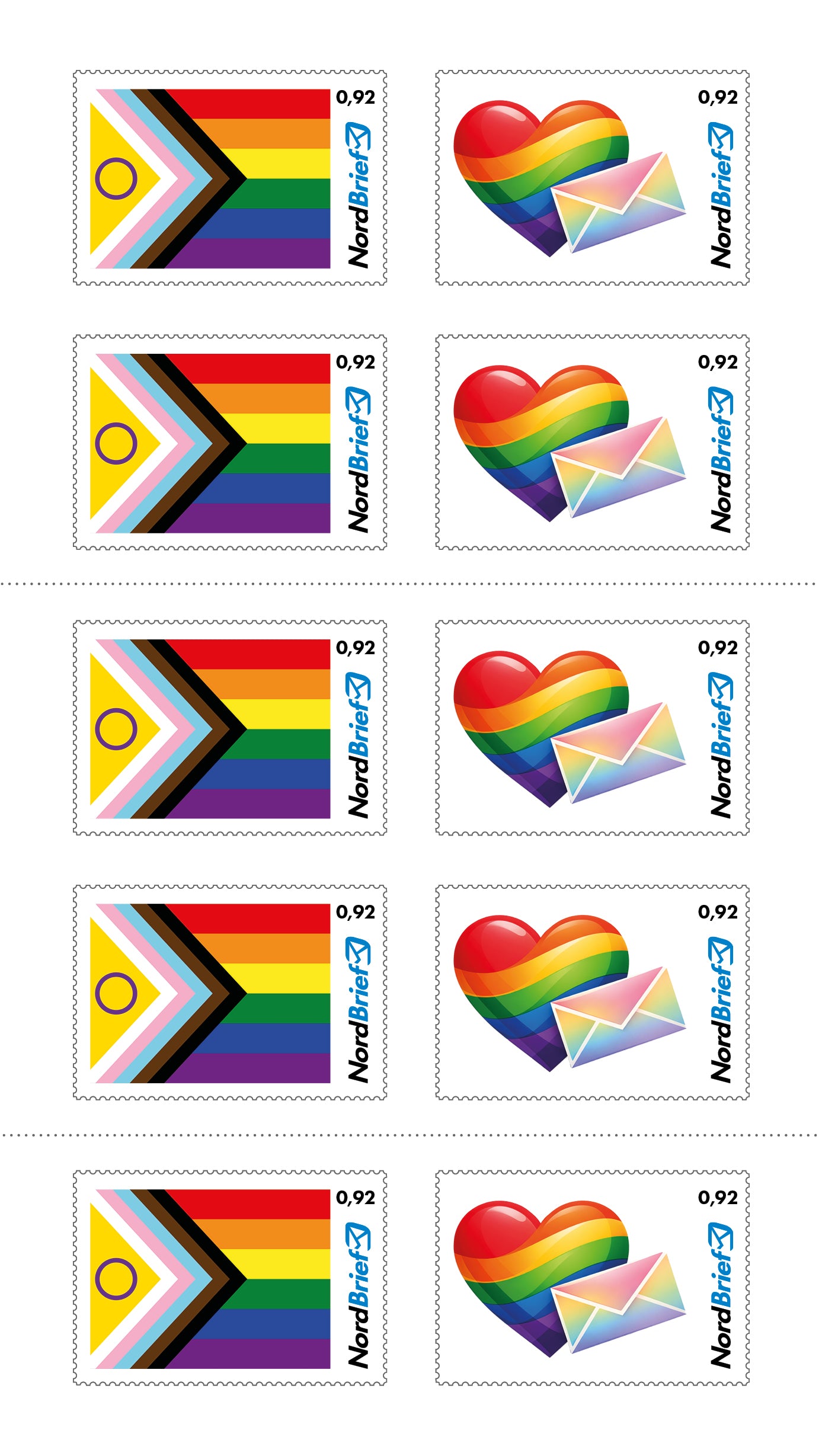 10er-Markenheft Postkarte & Standardbrief "PRIDE"