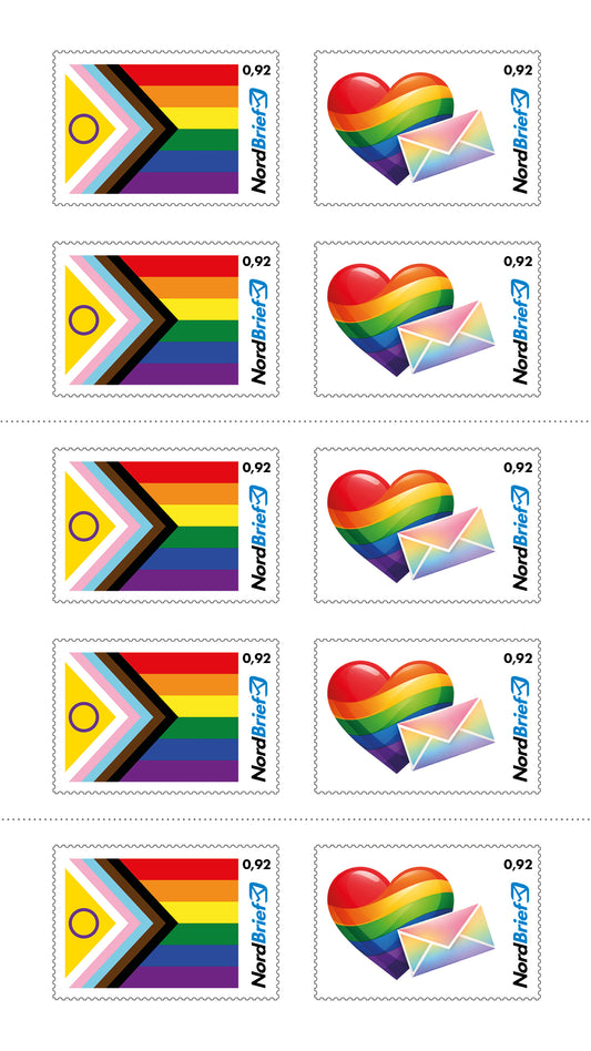 10er-Markenheft Postkarte & Standardbrief "PRIDE"