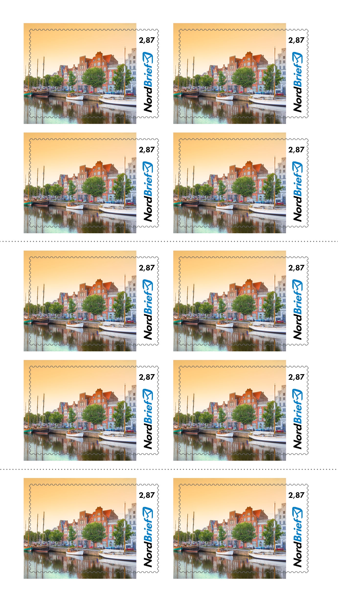 10er-Markenheft Maxibrief "Region Lübeck"