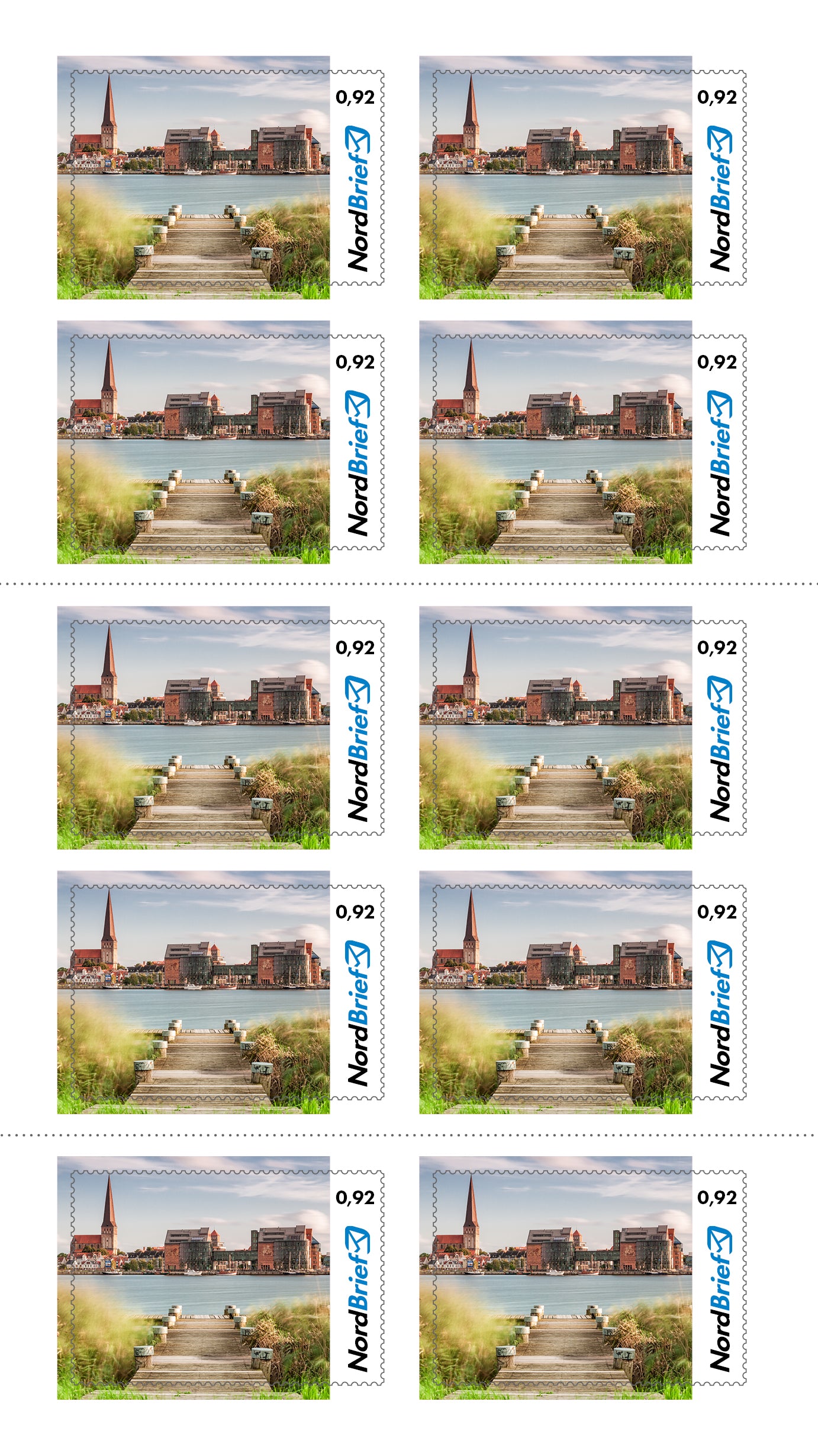 10er-Markenheft Postkarte & Standardbrief "Region Rostock"