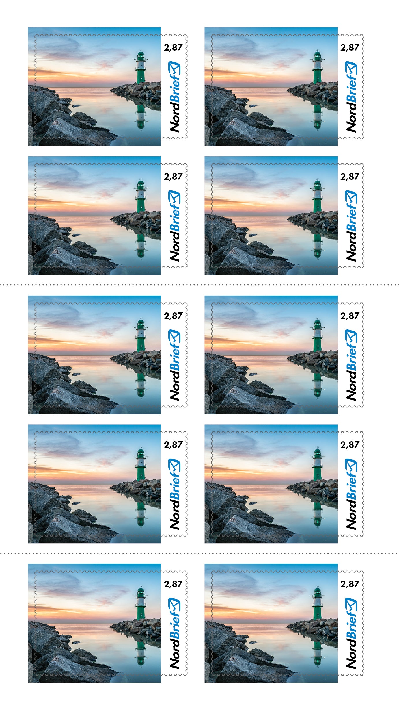 10er-Markenheft Maxibrief "Region Rostock"