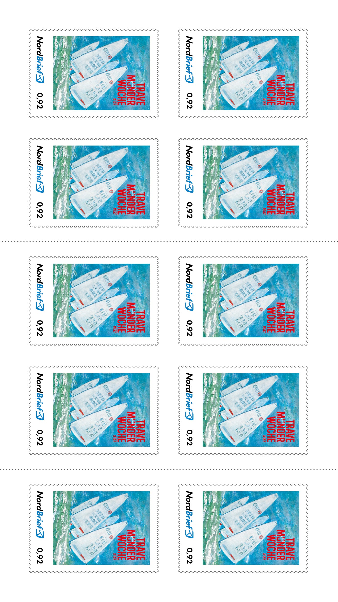 10er-Markenheft Postkarte & Standardbrief "Travemünder Woche 2026"