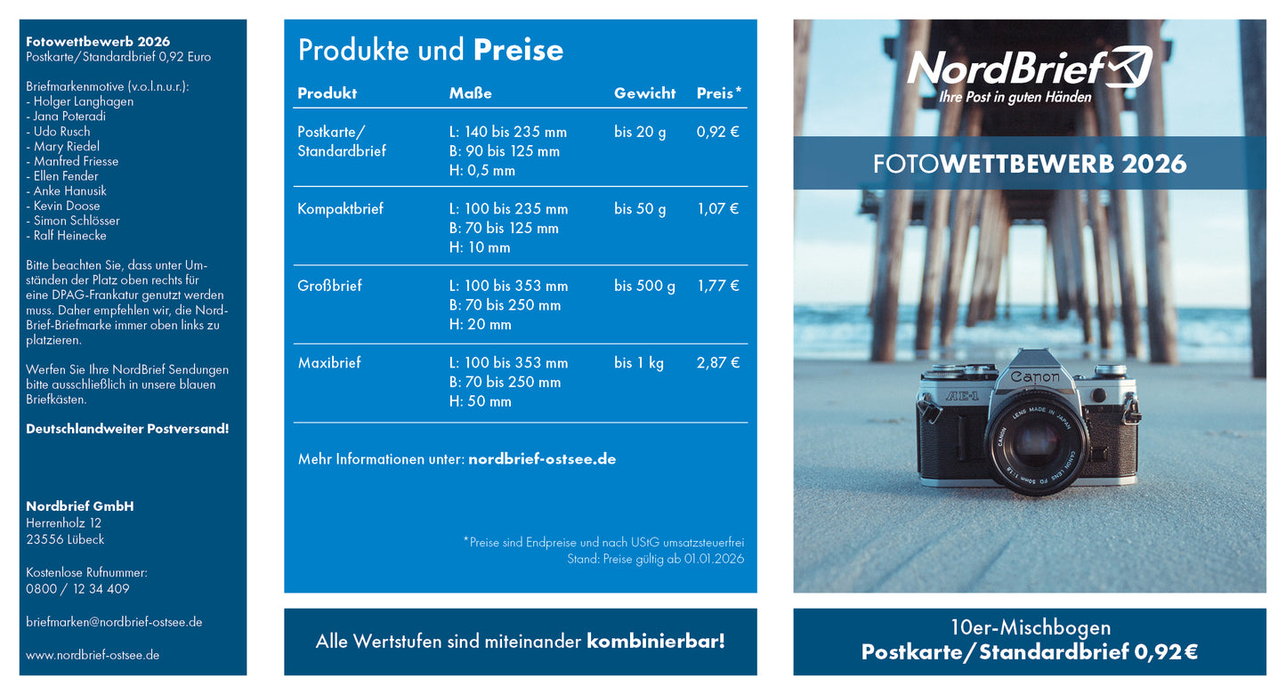 10er-Markenheft Postkarte & Standardbrief "Fotowettbewerb"
