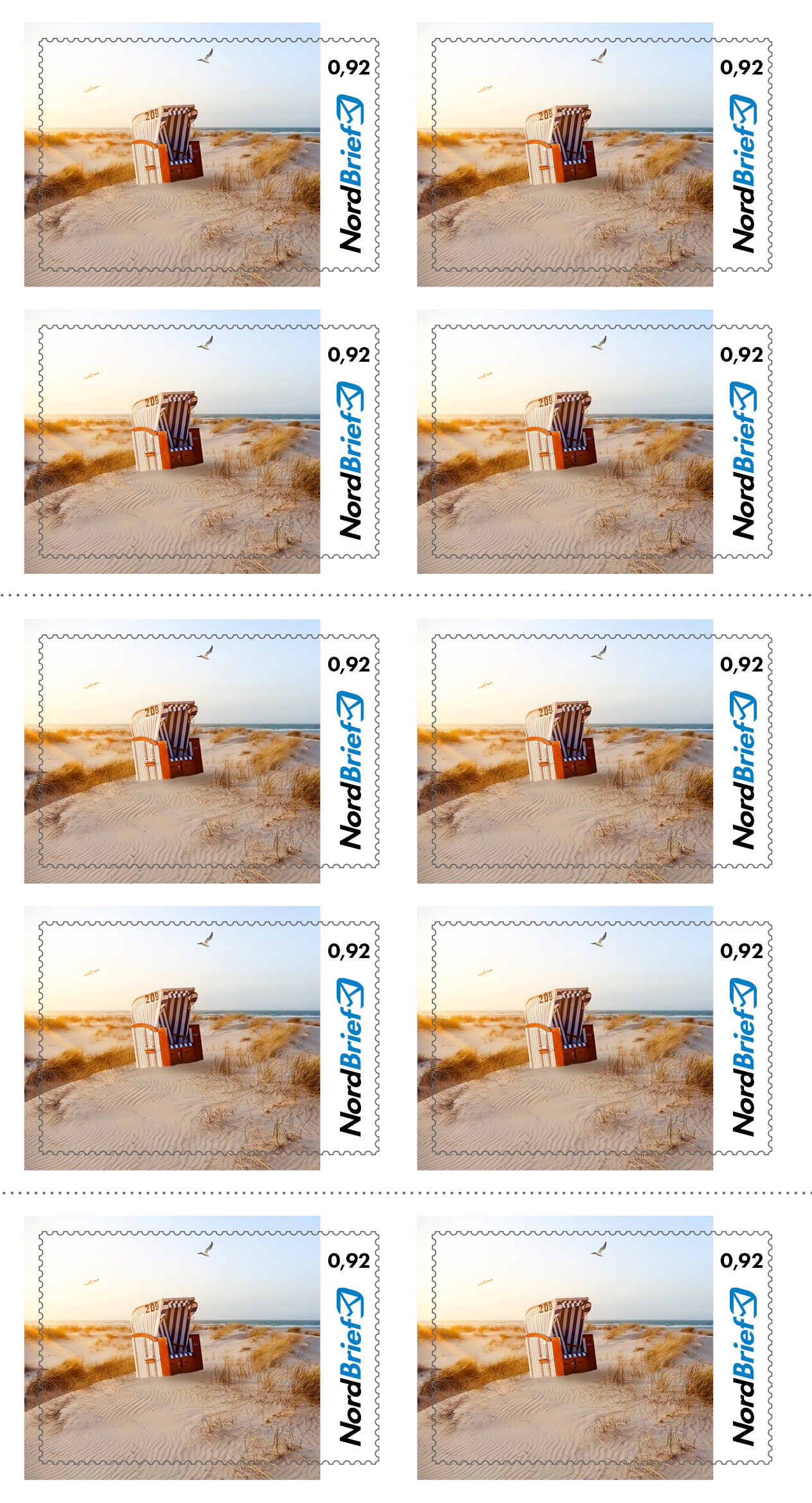 10er-Markenheft Postkarte & Standardbrief "Ostsee"