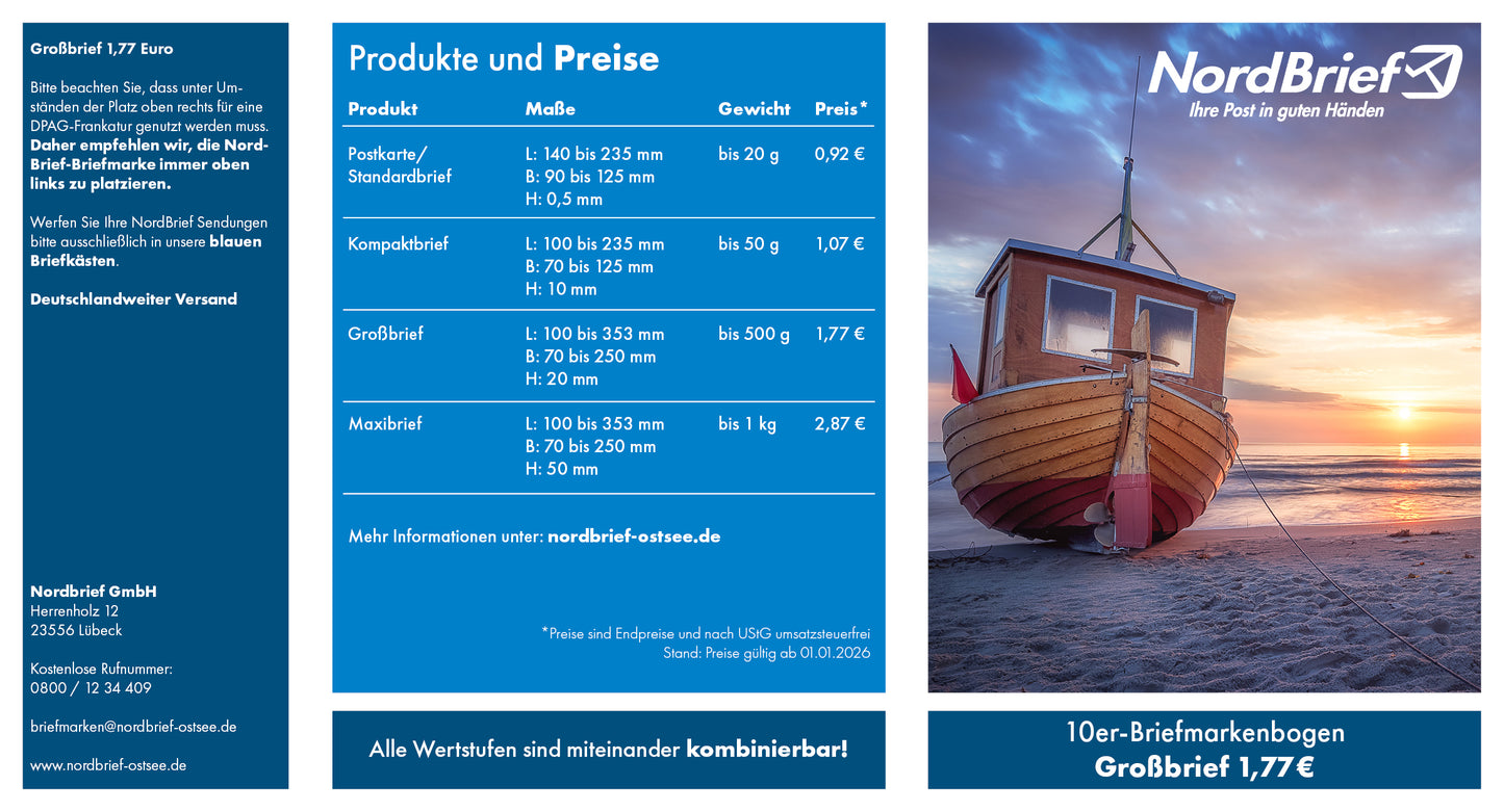 10er-Markenheft Großbrief "Ostsee"